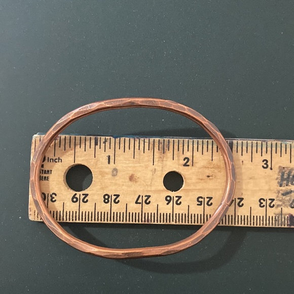 Handmade Copper Metal Oval Hair Pin Slide Barrette - Picture 4 of 14